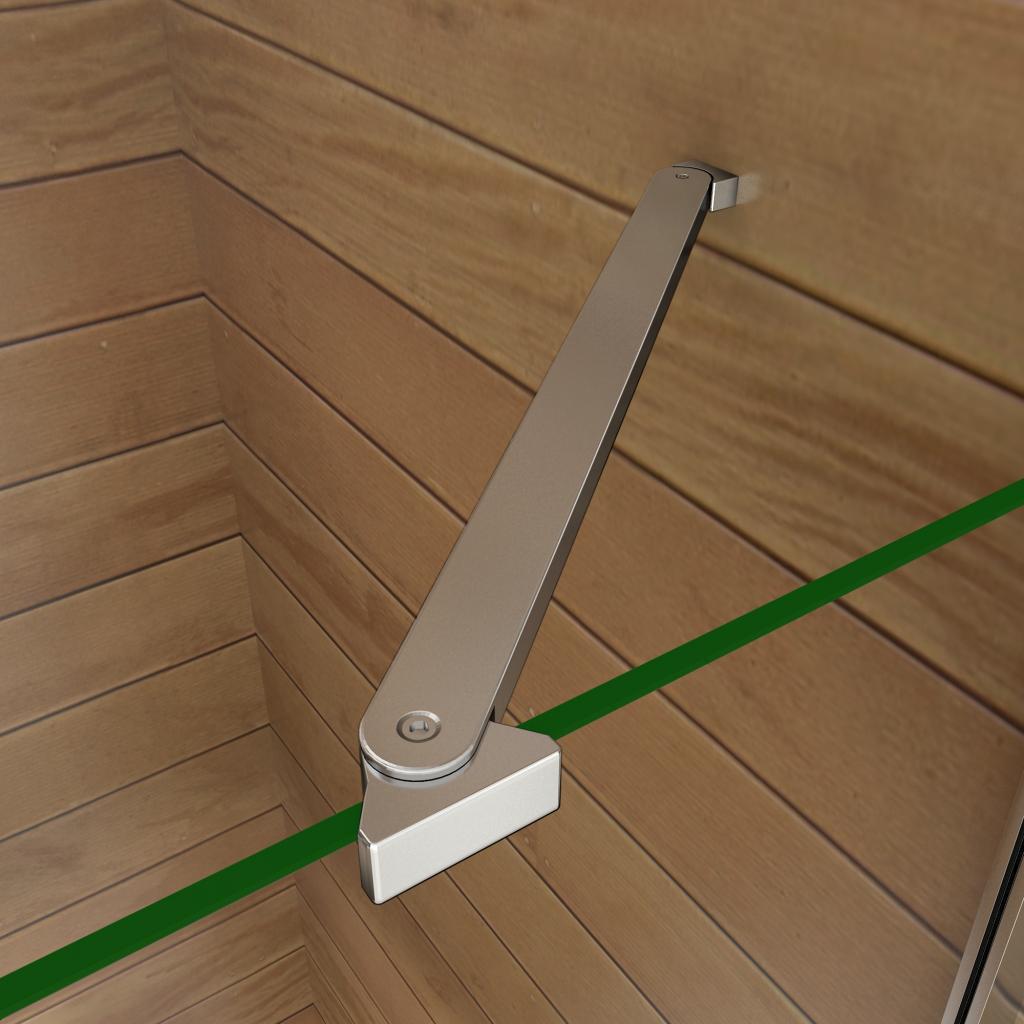 H K - Obdĺžnikový sprchovací kút AIRLINE, 100x90 cm s jednokrídlovými dverami s pevnou stenou vrátane sprchovej vaničky z liateho mramoru SE-AIRLINE10090 / THOR-10090