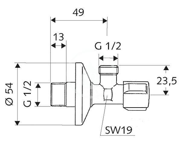 SCHELL - Comfort Rohový regulačný ventil, chróm (052170699)