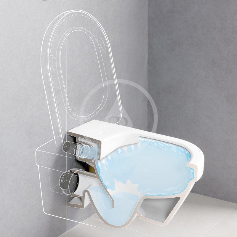 VILLEROY & BOCH - Architectura Závesné WC, sedadlo SoftClose, Rimless, s CeramicPlus, alpská biela (5684HRR1)