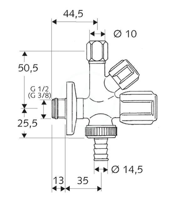 SCHELL - Comfort Kombinovaný rohový ventil, chróm (035510699)