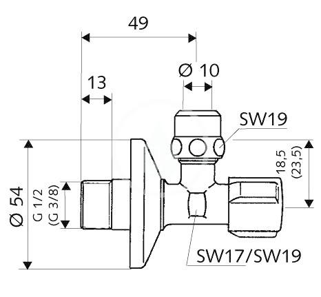 SCHELL - Comfort Rohový regulačný ventil, chróm (049070699)