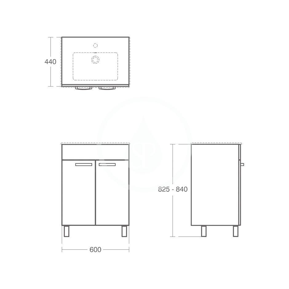 IDEAL STANDARD - Tempo Umývadlová skrinka 600x440x740 mm, lesklá biela (E3239WG)