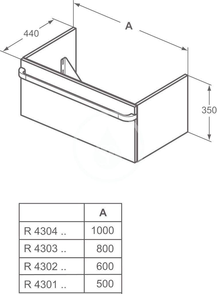 IDEAL STANDARD - Tonic II Nábytková rukoväť 800 mm, chróm (R4359AA)