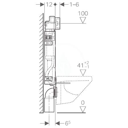 GEBERIT - Kombifix Montážny prvok Basic na závesné WC, 108 cm, splachovacia nádržka pod omietku Delta 12 cm (110.100.00.1)