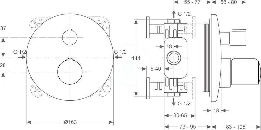 IDEAL STANDARD - Melange Termostatická sprchová batéria pod omietku, chróm (A4721AA)