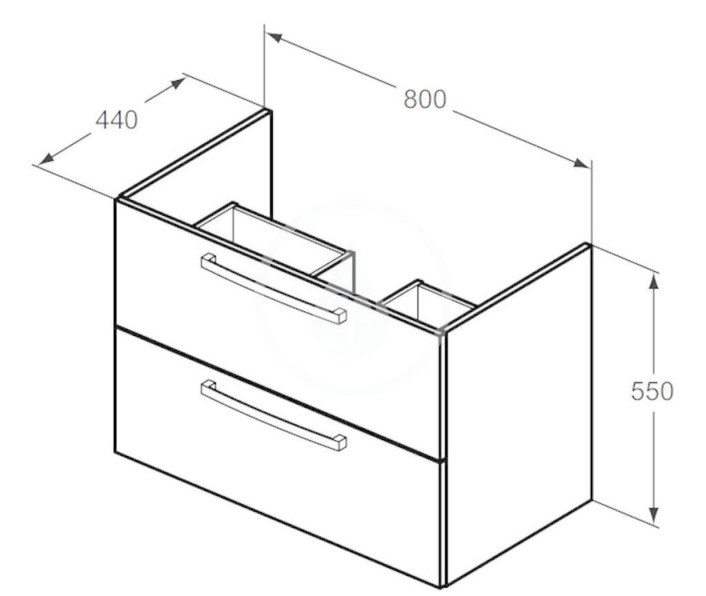 IDEAL STANDARD - Tempo Umývadlová skrinka 800x440x550 mm, dub pieskový (E3242OS)