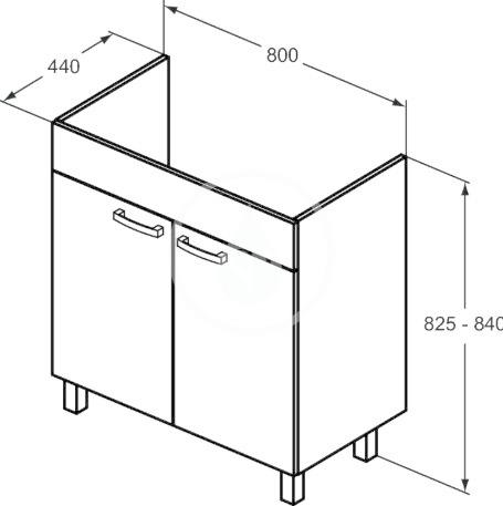 IDEAL STANDARD - Tempo Umývadlová skrinka 800x440x740 mm, lesklá biela (E3241WG)