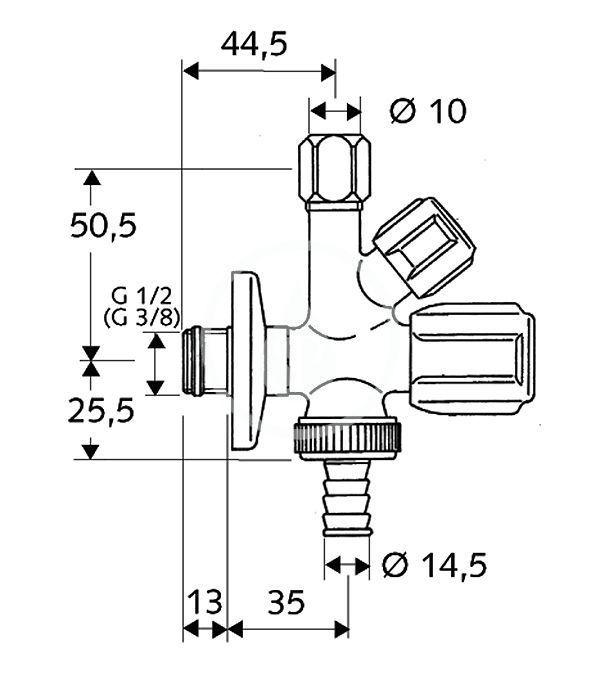 SCHELL - Comfort Kombinovaný rohový ventil, chróm (035450699)