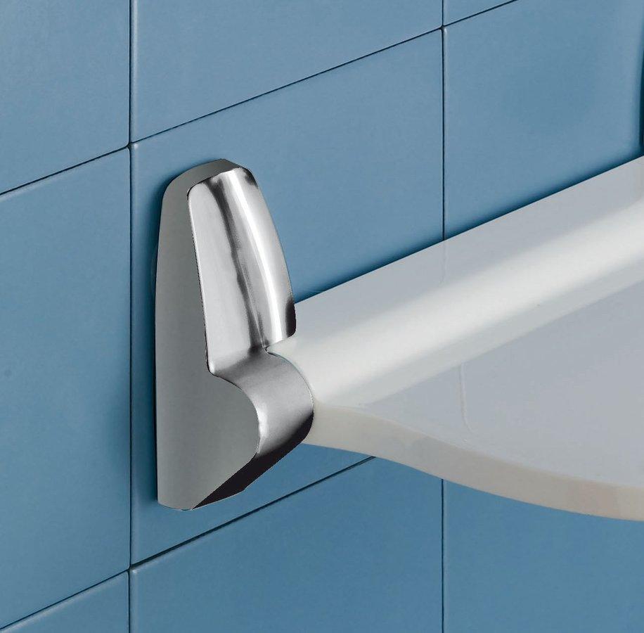 Gedy - SOUND Kúpeľňové sedátko 38x35,5cm, sklopné, biela/chróm (2282)
