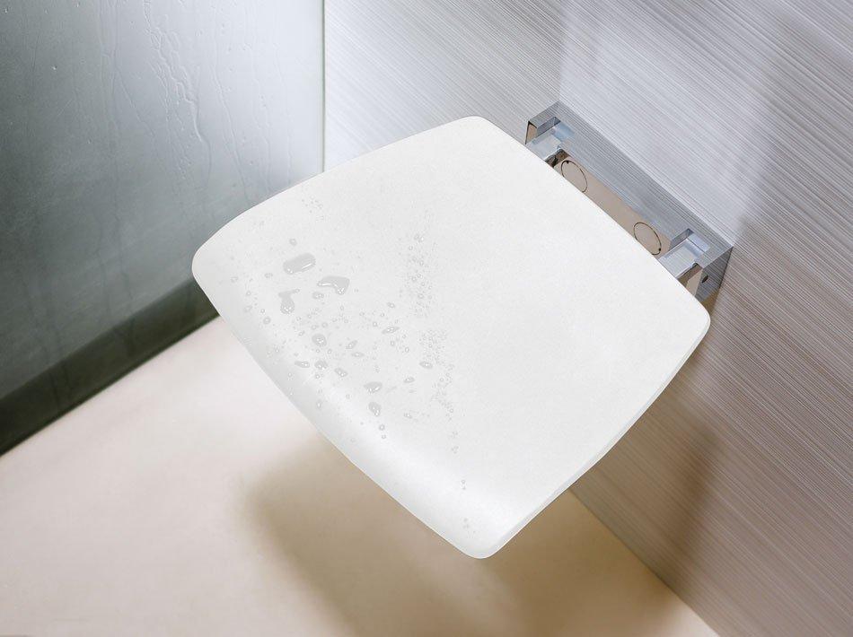 POLYSAN - Sklopné sedátko do sprchového kúta 37x38cm, biela (92877)