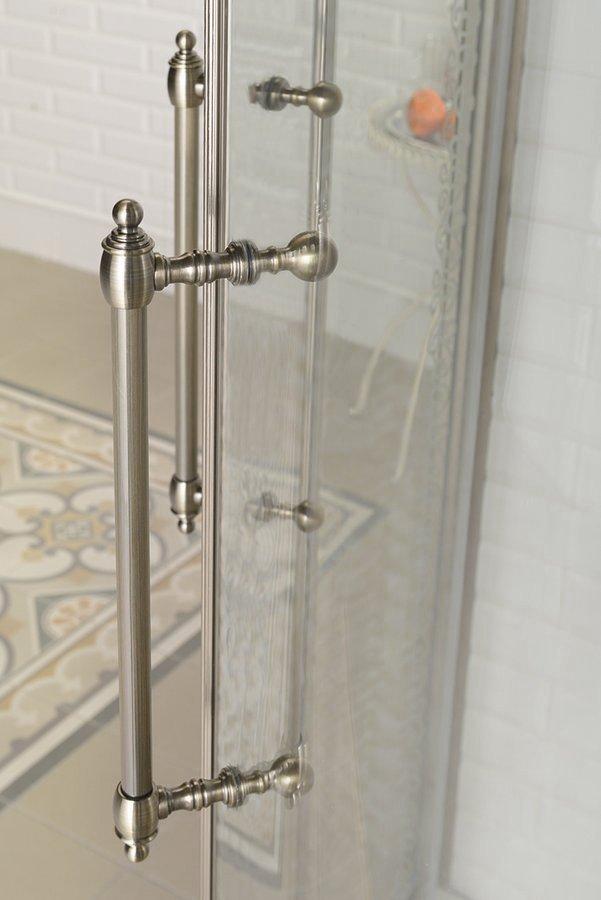 GELCO - ANTIQUE štvrťkruhová sprchová zástena 1000x1000mm, 2 dvere, číre sklo, bronz (GQ5210C)