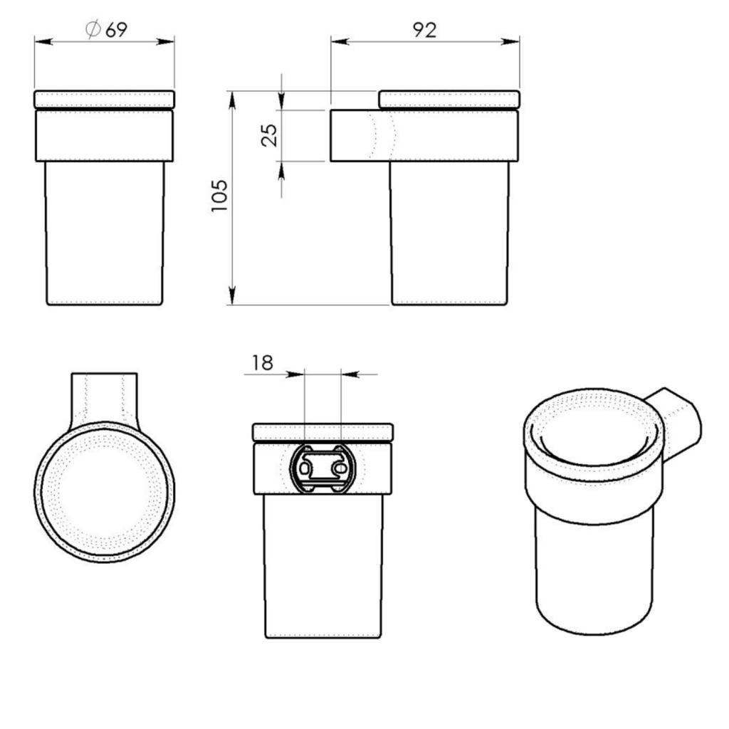 Gedy - PIRENEI pohár, chróm/mliečne sklo (PI1013)