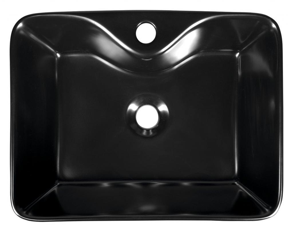 SAPHO - BALENA keramické umývadlo, priemer 48x13,5x37 cm, na dosku, čierna matná (BH7013B)