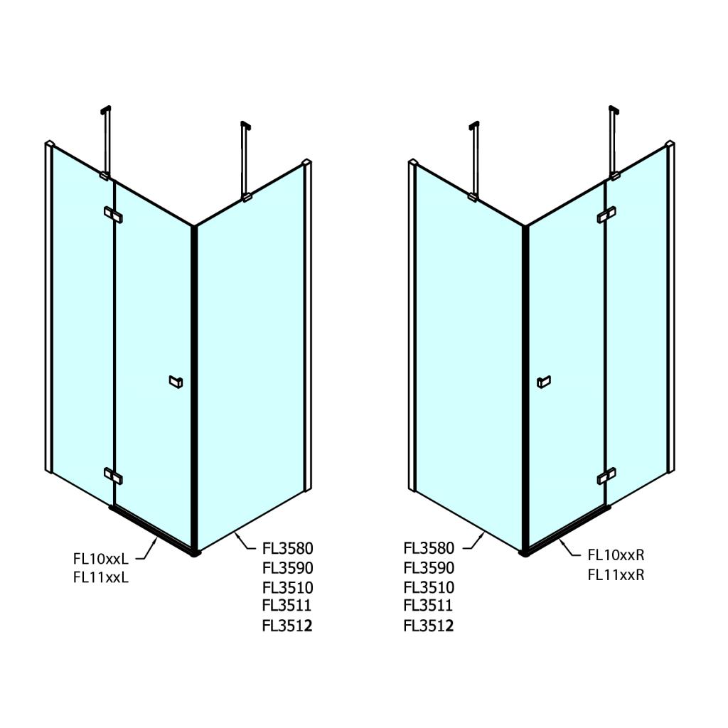 POLYSAN - FORTIS LINE sprchové dvere 1100mm, číre sklo, ľavé (FL1011L)
