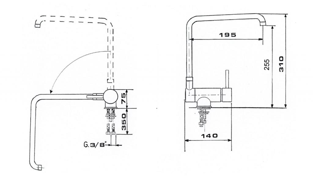 SAPHO - RHAPSODY stojánkova drezová batéria sklopná pod okno, chróm (5507S)