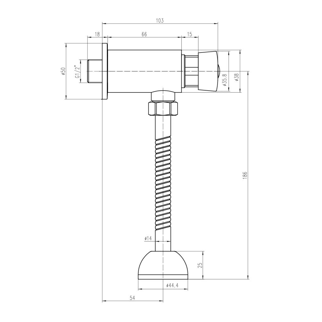 AQUALINE - Samouzatvárací pisoárový ventil, chróm (ZY12022)