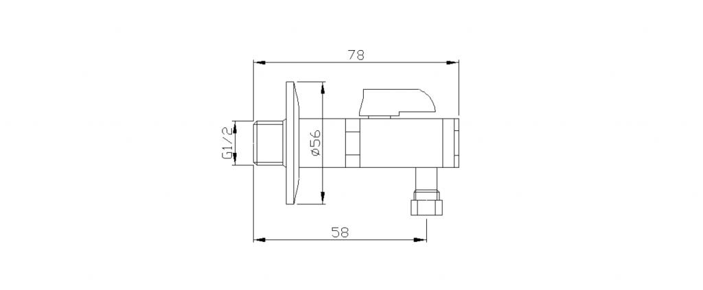 SAPHO - Rohový ventil s matkou, 1/2" x 3/8", bronz (2020BRO)