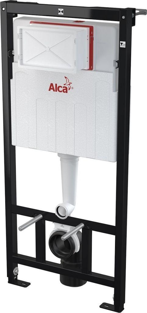 ALCAPLAST  Sádromodul - predstenový inštalačný systém s bielym tlačidlom M1710 + WC REA Carlo Flat Mini Rimlesss + SEDADLO (AM101/1120 M1710 CF1)