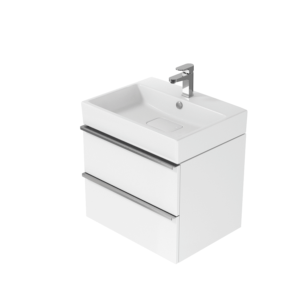 CERSANIT - Umývadlo skrinka VIRGO 60 biela s chrómovými úchytmi (S522-017)