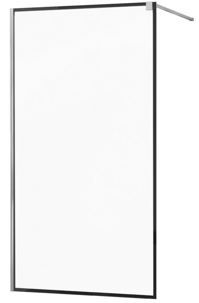 MEXEN/S - KIOTO Sprchová zástena WALK-IN 110x200 cm 8 mm, chróm, čierny profil 800-110-101-01-70