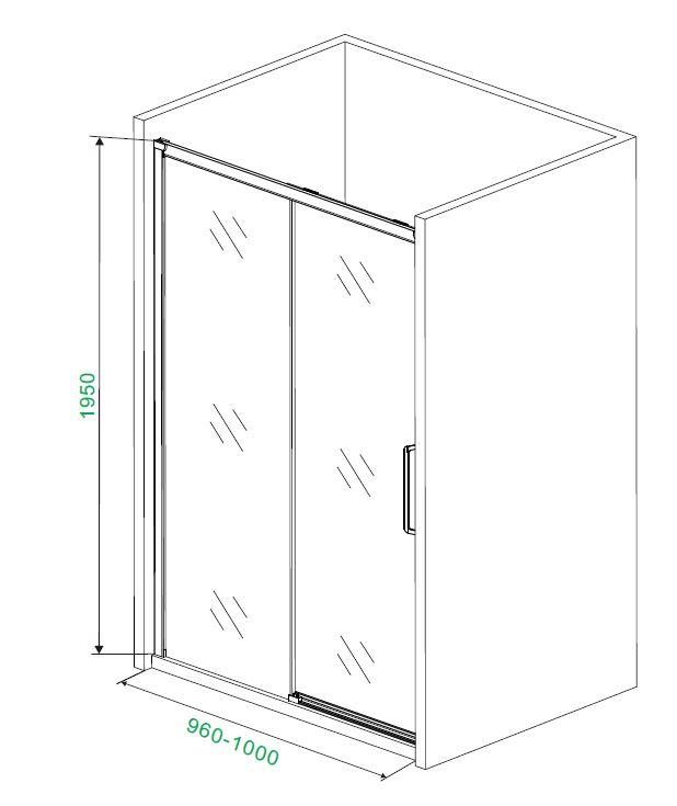 H K - Posuvné sprchové dvere NERO B2 100cm L / P variant (SE-NEROB2100)