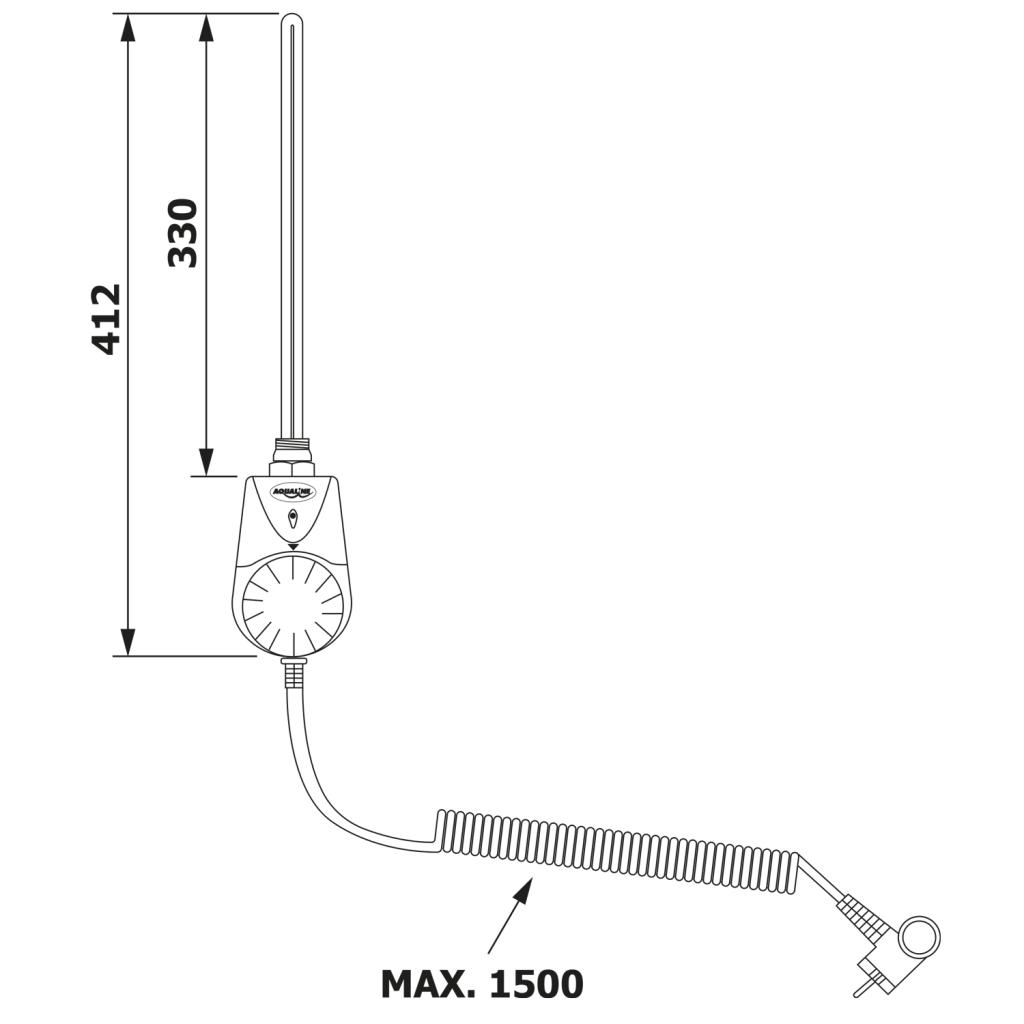 AQUALINE - Elektrická vykurovacia tyč s integrovaným termostatom 500W, biela (TS-500B)