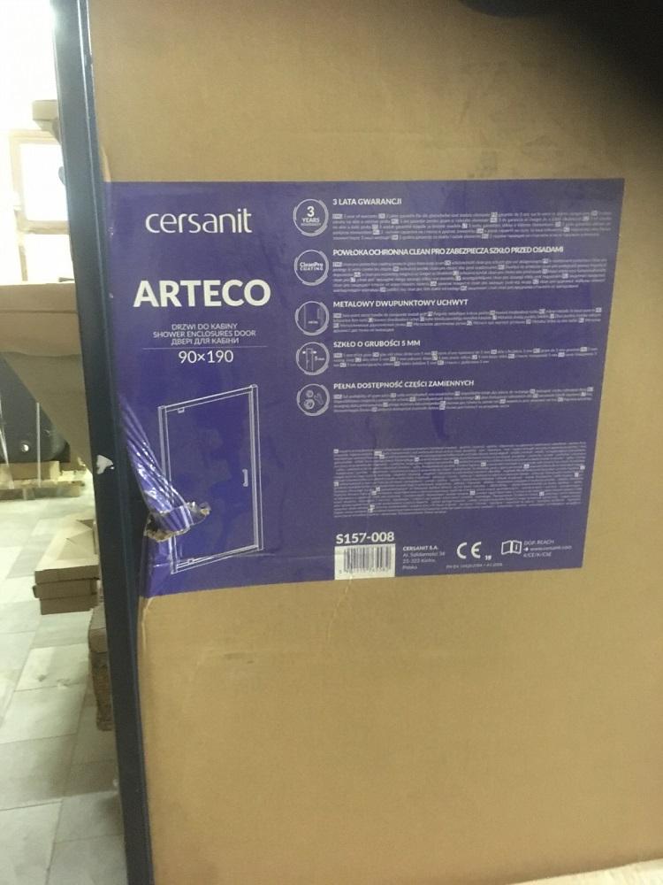 CERSANIT - Sprchové dvere ARTECO 90x190, kývne, číre sklo (S157-008) 2.jakost