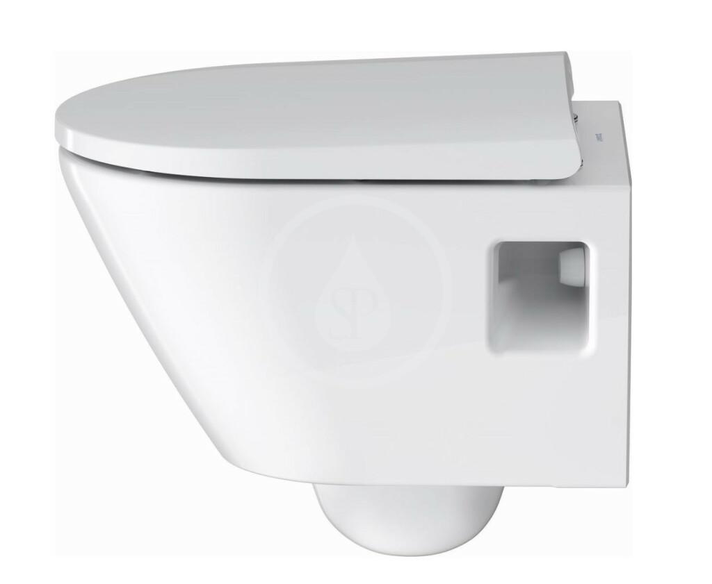 DURAVIT - D-Neo Závesné WC Compact, Rimless, s WonderGliss, biela (25870900001)