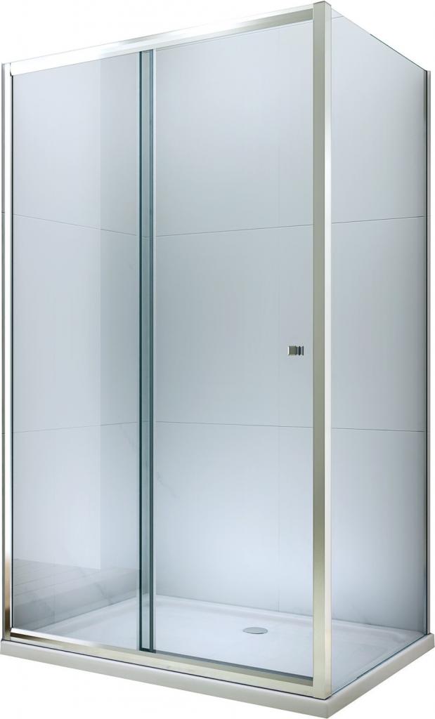 MEXEN/S - Apia sprchovací kút posuvný 120x70 cm, sklo transparent, chrom + vanička 840-120-070-01-00-4010