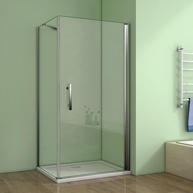 H K - Obdĺžnikový sprchovací kút MELODY D1 80x100 cm s jednokrídlovými dverami vrátane sprchovej vaničky z liateho mramoru SE-MELODYD180100/THOR-10080