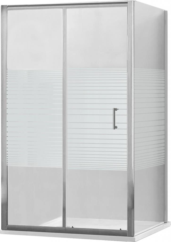 MEXEN/S - APIA sprchovací kút 110x80 cm, dekor - pruhy, chróm 840-110-080-01-20