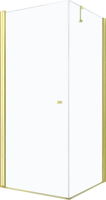 MEXEN/S - PRETORIA sprchovací kút 80x90 cm, transparent, zlatá 852-080-090-50-00