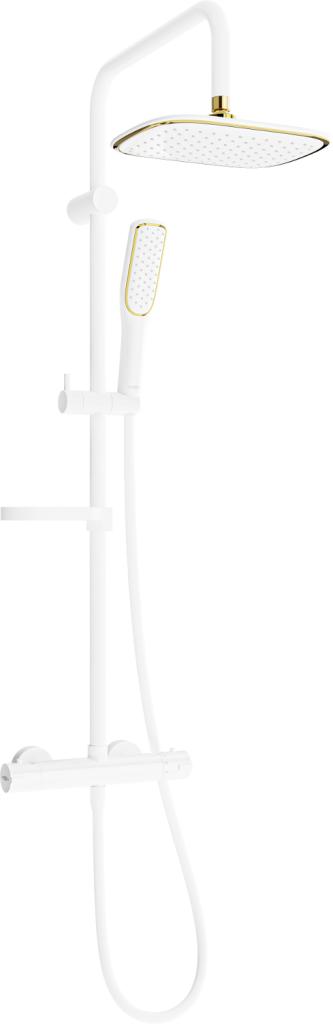 MEXEN/S - KX49 sprchový stĺp s termostatickou batériou biela / zlato 771504091-25