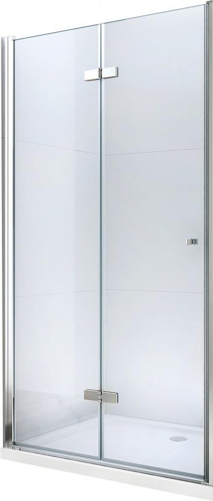 MEXEN - Lima skladacie sprchové dvere 120 cm, transparent, chróm sa stenovým profilom 856-120-000-01-00