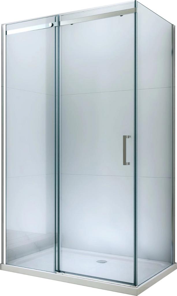 MEXEN/S - Omega sprchovací kút posuvný 110x80 cm, sklo transparent, chrom + vanička 825-110-080-01-00-4010