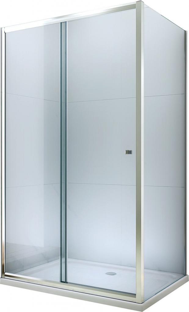 MEXEN/S - Apia sprchovací kút posuvný 90x80 cm, sklo transparent, chrom + vanička 840-090-080-01-00-4010