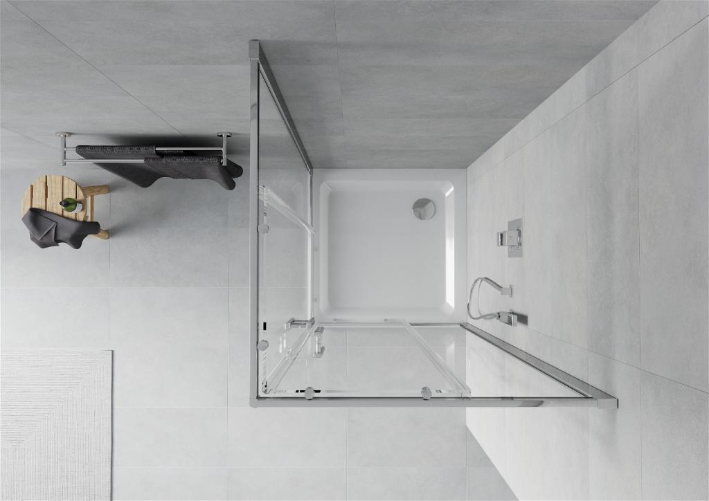 MEXEN/S - Rio Sprchovací kút štvorcový 70x70 cm, transparent, chrom + vanička so sifónom (860-070-070-01-00-4010)