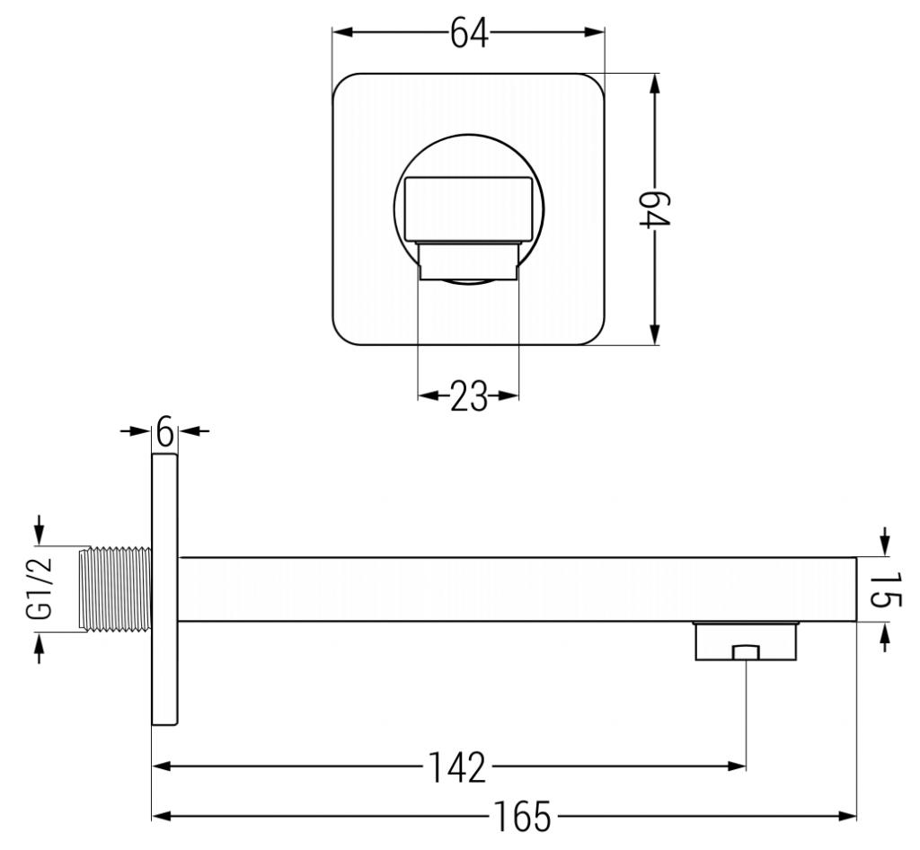 MEXEN/S - Cube DR02 podomietkový vaňový SET s vytokovou hubicou + slim sprcha 25 cm, ružové zlato (77503DR0225-60)