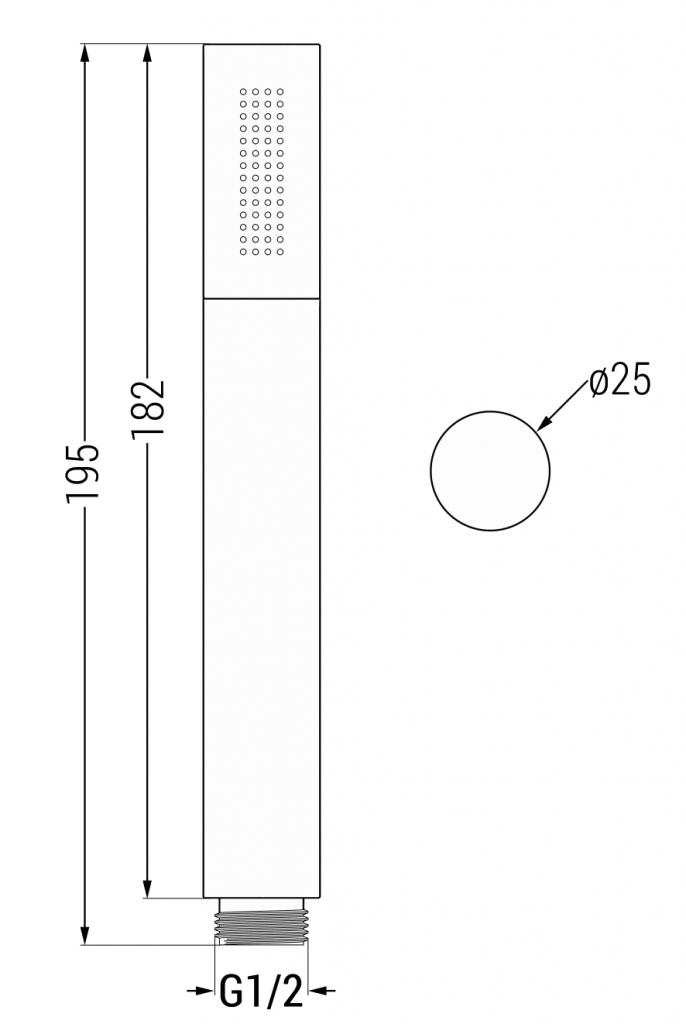 MEXEN/S - Kai DR70 podomietkový vaňový SET s výtokovou hubicou + slim sprcha 25 cm, biela (77602DR70251-20)