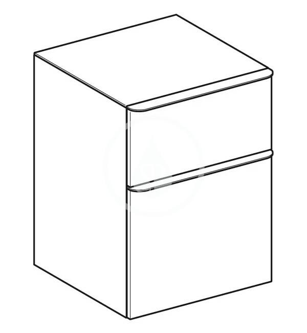 GEBERIT - Smyle Square Bočný skrinka, 2 zásuvky, lesklá biela (500.357.00.1)