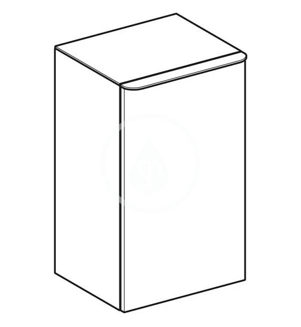 GEBERIT - Smyle Square Bočný skrinka, pánty vľavo, lesklá biela (500.360.00.1)