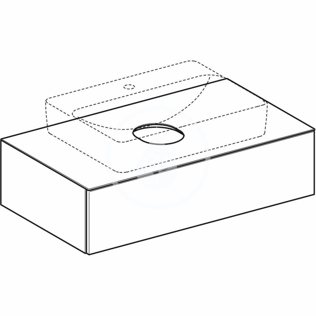 GEBERIT - VariForm Umývadlová skrinka, 900x510x235 mm, 1 zásuvka, zápachový uzáver, dub (501.169.00.1)
