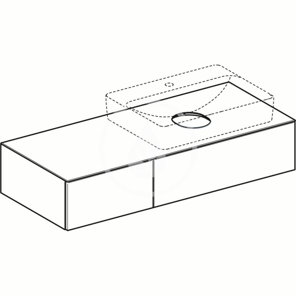 GEBERIT - VariForm Umývadlová skrinka, 1200x510x235 mm, 2 zásuvky a zápachový uzáver, dub (501.175.00.1)