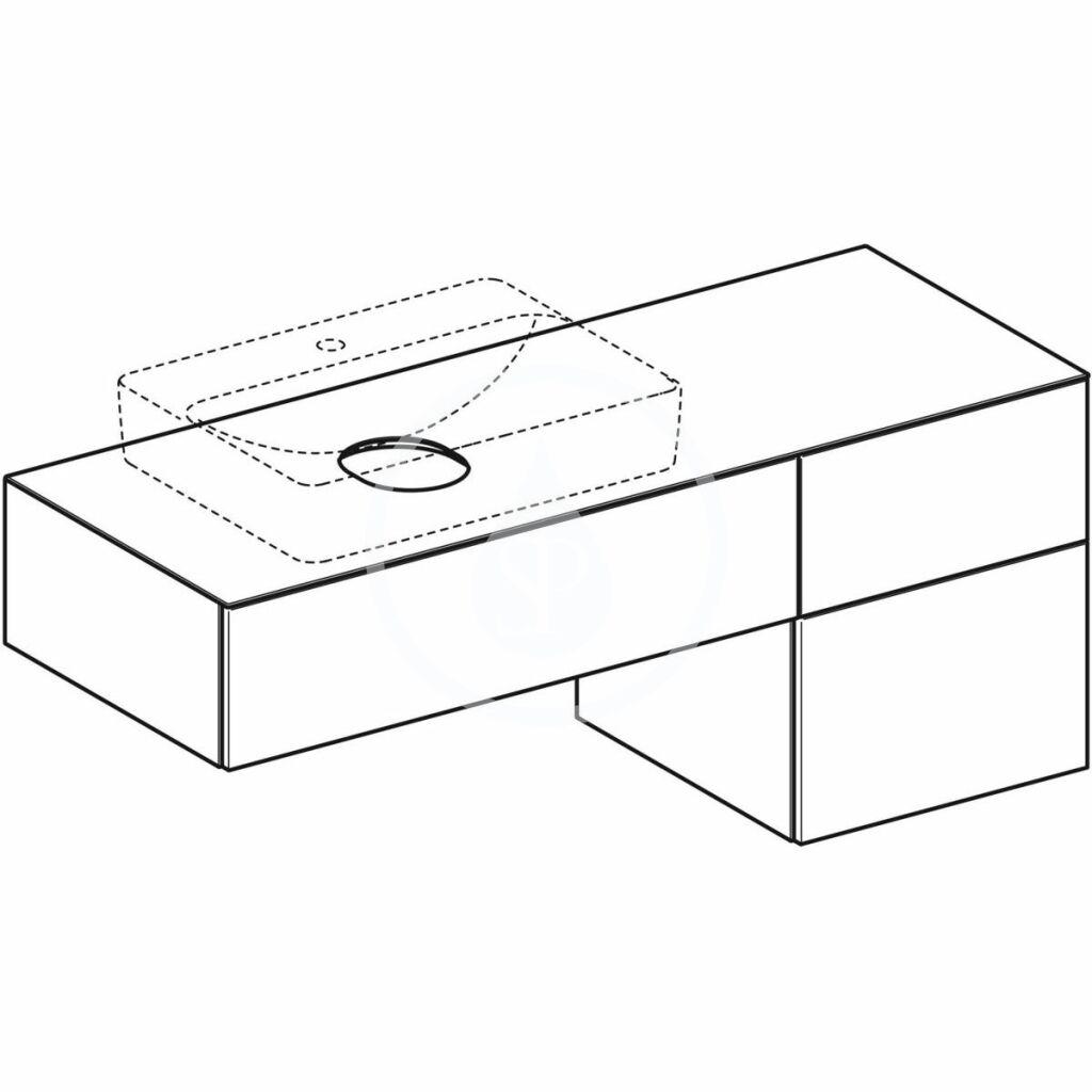 GEBERIT - VariForm Umývadlová skrinka, 1350x510x550 mm, 3 zásuvky, zápachový uzáver, dub (501.193.00.1)