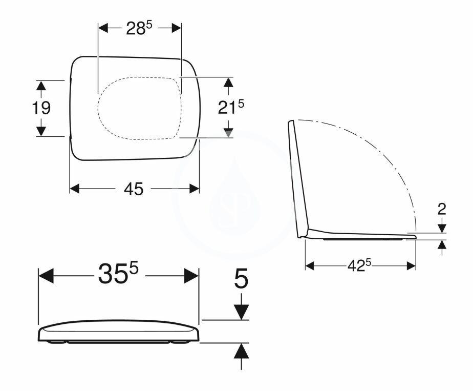 GEBERIT - Selnova Compact WC doska, softclose, biela (501.929.01.1)