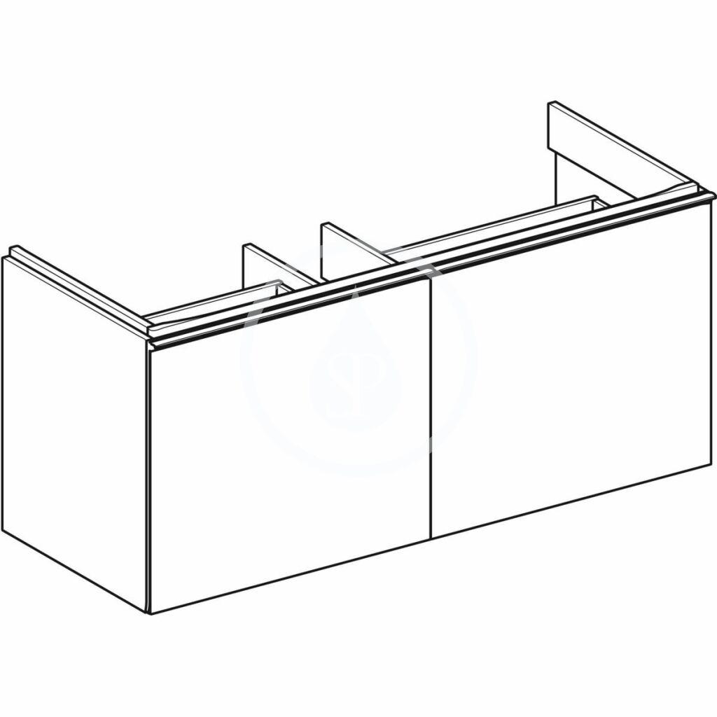 GEBERIT - Acanto Umývadlová skrinka, 1190x476x535 mm, 2 zásuvky, zápachový uzáver, čierna (502.355.16.1)