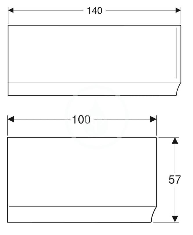 GEBERIT - Selnova Čelný panel pre rohovú vaňu Selnova, 1400 mm, pravý, biela (554.870.01.1)