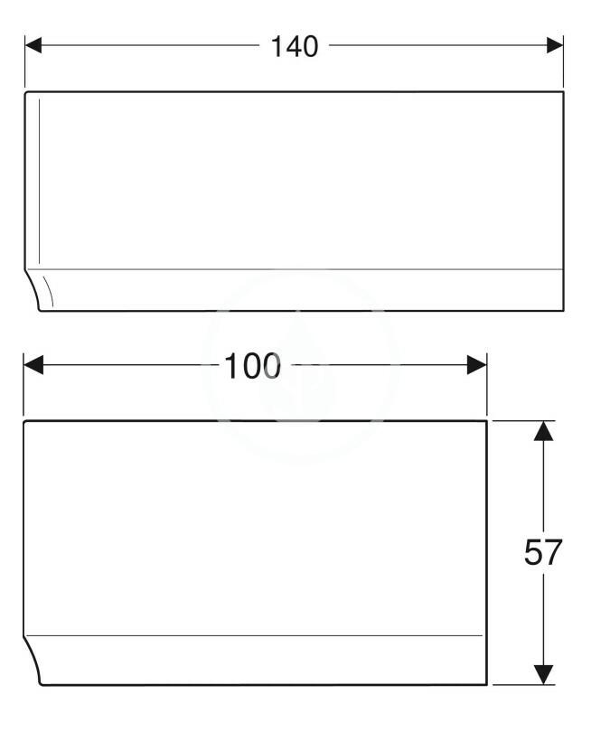 GEBERIT - Selnova Čelný panel pre rohovú vaňu Selnova, 1400 mm, ľavý, biela (554.871.01.1)
