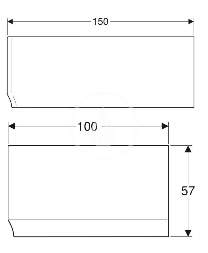 GEBERIT - Selnova Čelný panel pre rohovú vaňu Selnova, 1500 mm, ľavý, biela (554.873.01.1)