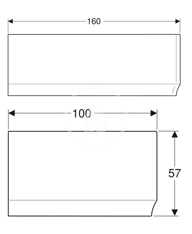 GEBERIT - Selnova Čelný panel pre rohovú vaňu Selnova, 1600 mm, pravý, biela (554.874.01.1)